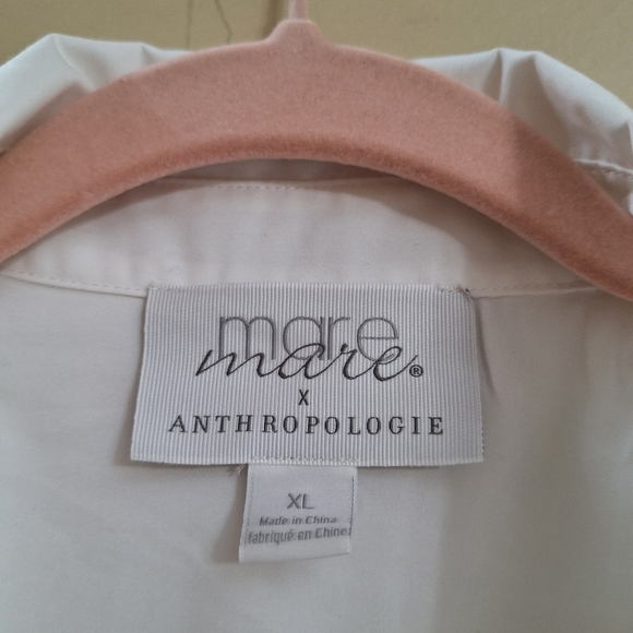 Mare MareAnthropologie White Button Down Pockets  Midi Shirt Dress Sz XL - Picture 5 of 9